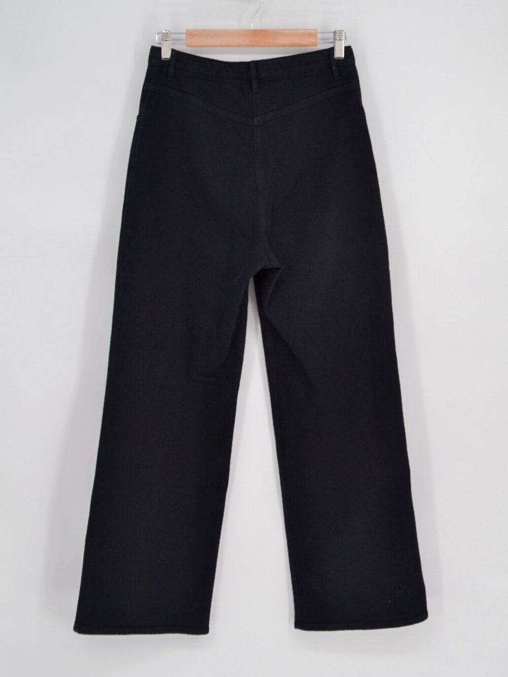Aritzia Wilfred Free High Waist Pants Womens 8 Black Wide Straight Leg Baggy - Picture 2 of 5